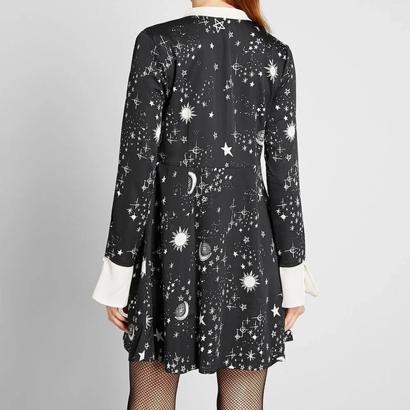 Modcloth "Black Celestial Retro Romance" A-Line Dress - Picture 3 of 5